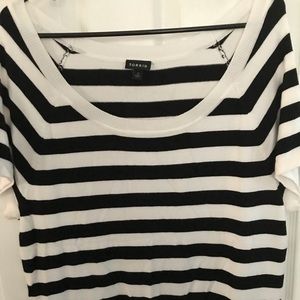 Torrid Black/White Stripped Short sleeved Sweater